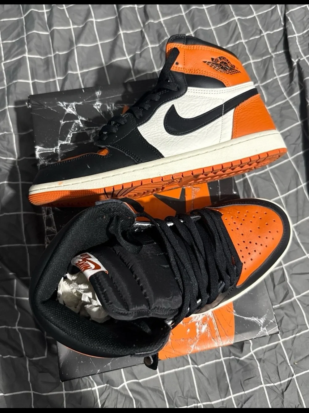 Nike Men’s Black and Orange High-Top Sneakers